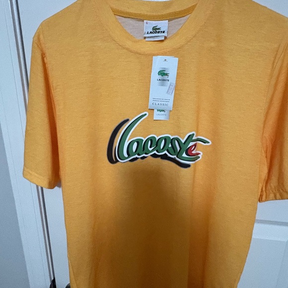 Lacoste Men's Short Sleeve Tee - Yellow - Picture 3 of 5